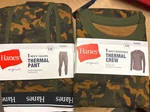 Hanes Thermal Bottoms & Top Layer Tagless Elastic Band Hunting Camo Men Large New. Price: $29.99.