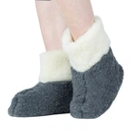 Women's Gray Warm Wool Sheepskin Merino Slippers Boots Valenki White Top New. Price: $34.95.