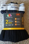 Fruit Of Loom Men's Black Thermal Waffle Bottoms Pants 2 Pack Size New. Price: $19.99.
