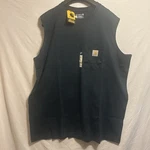 2 Carhartt Shirt Mens Xl Navy & Blk Relaxed Fit Tank Top Sleeveless Pocket Logo New. Price: $36.95.