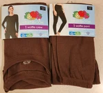Fruit Of Loom Women's Xs (0-2) Waffle Thermal Set Brown Shirt & Pants #21425 New. Price: $19.50.