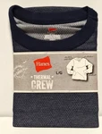 Hanes Mens Dark Blue Crewneck Thermal Long Sleeve Shirt New In Pack.. Price: $17.95.