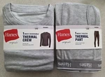 Hanes Men's Large Thermal Crew & Pant Set Gray Long Underwear Cotton Blend 10726 New. Price: $24.00.
