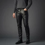 Handmade Men Genuine Sheep Leather Party Pants Slim Fit Real Trousers New. Price: $98.99.