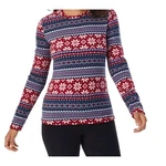 Cuddl Duds Fleecewear Long Sleeve Crew Women Navy Red Fair Isle Snowflake Cozy New. Price: $26.00.