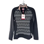 Swix Women's Black Geometric Print Half Zip Long Sleeve Top Size New. Price: $49.00.