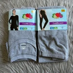 Fruit Of Loom Thermal Set Women's Size Large Gray Waffle Crew Shirt Pants New. Price: $24.99.