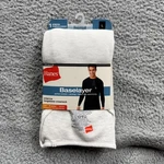 Hanes Baselayer Shirt Mens 42-44 White Stretch Longsleeve Crewneck Thermal New. Price: $11.99.