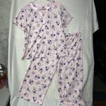 Ladies Adonna Sleepwear Petite Pm Short Sleeve Top And Pants Pink Rosie Rose Nwt New. Price: $18.99.