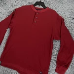 Smiths Workwear Shirt Large Red Henley Thermal Waffle Knit Pullover Mens Pre-owned. Price: $18.44.