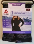 Reebok Women's Small Base Layer Long Sleeve Thermal Crew Top Black Gray #5424 New. Price: $12.50.