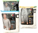 3 New Fruit Of Loom Men Xl Thermal Henley Crew Bottom Dual Defense Uspsga. Price: $21.32.