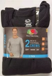 Fruit Of Loom Mens Black Waffle Crew Thermal Top 2-PACK Size (42-44") New. Price: $14.99.