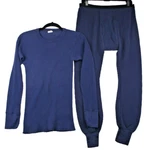 Vintage Je Morgans Sweater & Pant Mens Large Long Johns Blue Thermal Made Usa New. Price: $34.99.