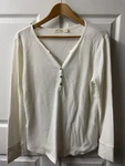 Faded Glory Top Womens Plus 2X Cream Thermal Henley Warm Comfy Layering Shirt Pre-owned. Price: $10.99.
