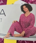 Nautica Stretch Fleece Geometric Purple Women's Pajama Set Long Sleeve New. Price: $19.00.