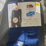 Fruit The Loom Women Base Layer Cuffed Ever Soft Waffle Crew Shirt Navy New. Price: $9.99.