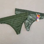 Nwt! Kindly Woman's Green Patterned Underwear Thong Set Size New. Price: $10.00.