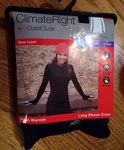 Climate Right Cuddl Duds Black Plush Warmth Ls Crew Women's Size Small Nip New. Price: $10.99.