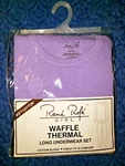 New Rene Rofe Girl's Waffle Thermal Long Underwear Purple 2-PIECE Set Size 7/8. Price: $24.99.
