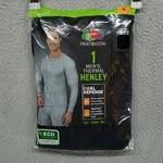 Men's Thermal Henley Medium Black Soot Fruit Of Loom Long John's Top New. Price: $14.57.
