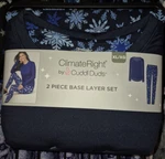 Climateright By Cuddl Duds Women 2-PIECE Base Layer Top And Legging Set Sz Xl New. Price: $15.00.