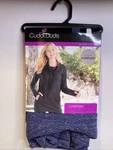 Cuddl Duds Long Sleeve Cowl Neck Tunic Top Thumb Holes Warm Layers Blue White New. Price: $19.99.