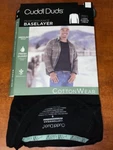 Cuddl Duds Men's Small Cottonwear Performance Baselayer L/s Crew Shirt Top Black New. Price: $22.92.