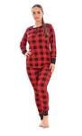 Ladies Soft Thermal Buffalo Check Henley Pyjama Set Stretch Warm Baselayer New. Price: $23.12.