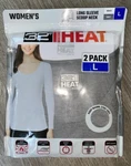 32 Degrees 2-PACK Long Sleeve Scoop Neck Shirts, Women's Size L, White/gray New. Price: $13.99.