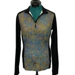 Hot Chillys Womens Medium Quarter Zip Base Layer Top Black Graphic HC9938P Usa Pre-owned. Price: $22.00.