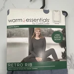 Warm Essentials By Cuddl Duds Retro Rib Thermal Base Layer Top Blue Size New. Price: $10.00.