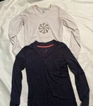Cuddl Duds Blue Heather V-neck Long Sleeve Flex Fit Stretch Top Women's Pre-owned. Price: $18.00.
