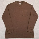 Duluth Burly Thermal Crew Shirt Mens Medium Brown Waffle Knit Pocket Long Sleeve Pre-owned. Price: $18.00.