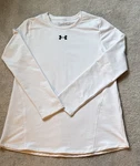 Under Armour Fitted Cold Gear Top Youth Girls Yxl White Compression Activewear Pre-owned. Price: $19.99.