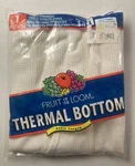 Vtg Fruit Of Loom Mens Large Thermal Bottom New Natural Ankle Length 2003. Price: $12.99.