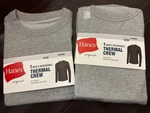 Set Of 2 Hanes Men's Thermal Crew Long Sleeve Shirt Warmer Reversible Gray Small New. Price: $9.95.