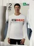 32 Degrees Heat Men's 2-PACK Long Sleeve Crew Neck Tee, White/ht. Blue, Xl New. Price: $19.00.