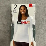New 32 Degrees White Green Women's 2-PACK Long Sleeve Scoop Neck Tops M0849. Price: $20.00.