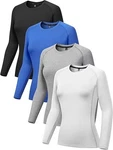 4 Pack Women's Compression Shirt Long Sleeve Workout Tops Athletic Baselayer ... New. Price: $31.99.