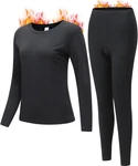 Jzcreater Women Thermal Underwear Set, Long Johns Base Layer Top Large, Black New. Price: $29.91.