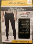 Size L-eddie Bauer Classic Baselayer Pant Cotton Waffle Black New. Price: $29.00.