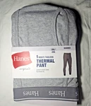Hanes Men's Tagless Warmer Thermal Pant Gray 2XL Nwt Elastic Band Functional Fly New. Price: $12.95.