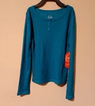 Wonder Nation Girls Long-sleeve Waffle Knit Henley Tee Size 6/6X New. Price: $6.00.