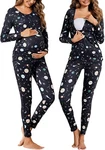 Ekouaer Women's Button Down Nursing Thermal Underwear Maternity Pajamas Microfib New. Price: $19.99.