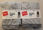 Hanes Men's Small Thermal Pants Gray Base Layer Set Of Cotton Blend #10726 New. Price: $20.00.
