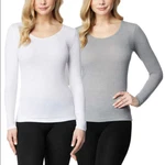 32 Degrees Womens Pack X-large Scoop Neck Baselayer Shirts White Gray New. Price: $22.50.